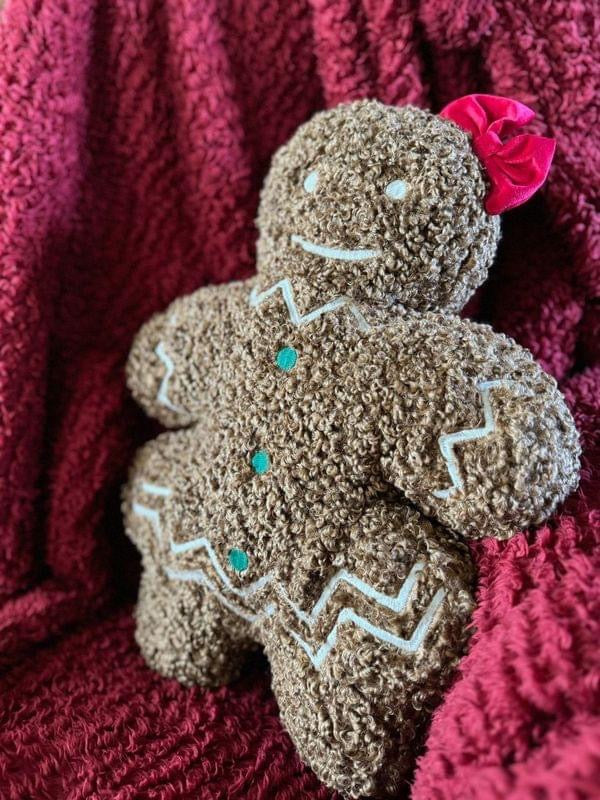 Christmas Sherpa Pillow Gingerbread Man