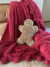 Load image into Gallery viewer, Christmas Sherpa Pillow Gingerbread Man
