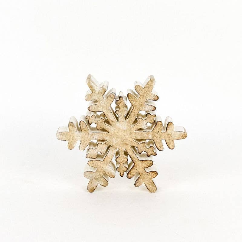 Rustic wooden snowflake